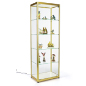 gold 24-inch wide full glass narrow display cabinet