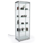 23.5-inch wide aluminum full glass narrow display showcase in silver finish