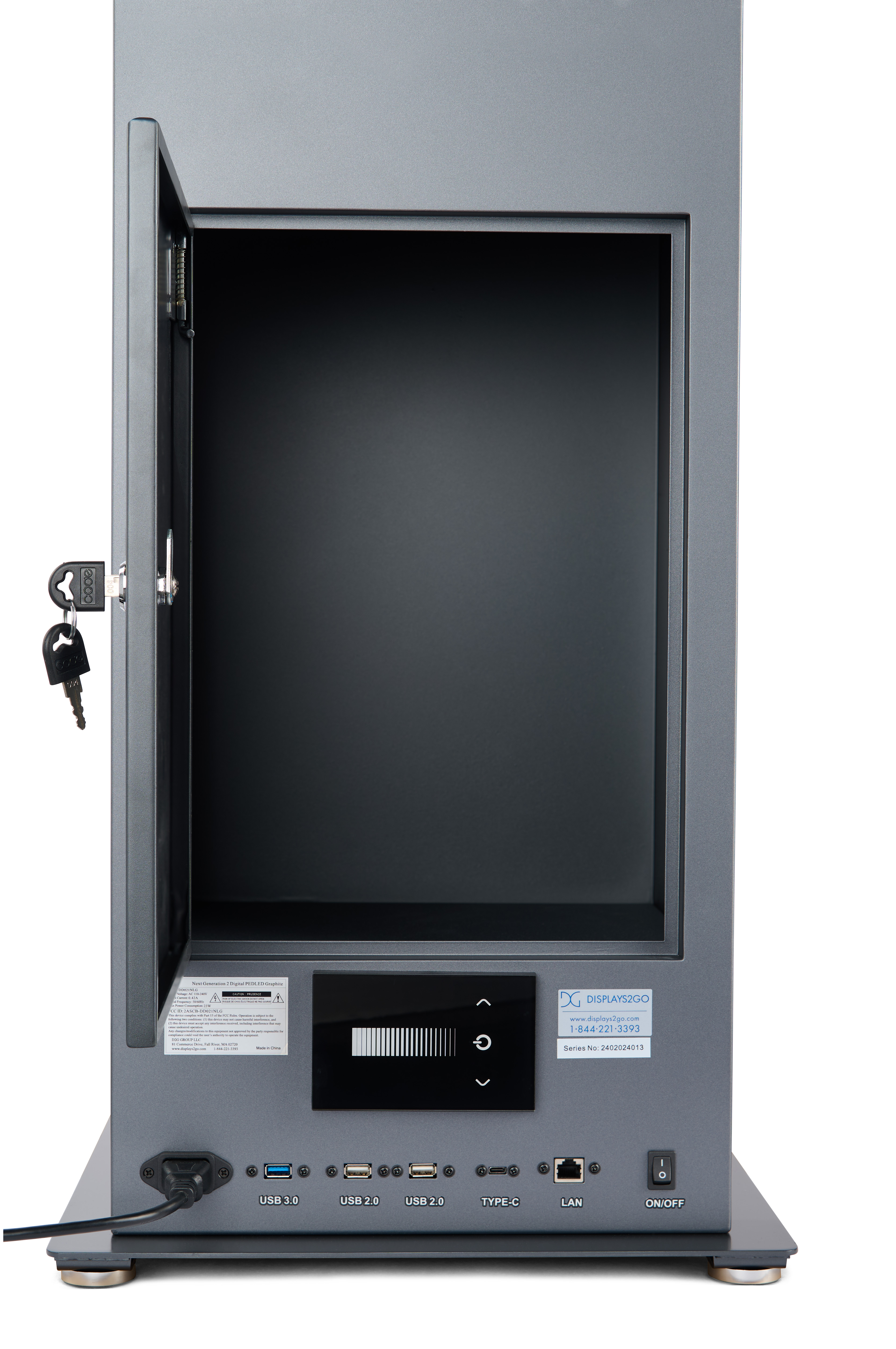 LED Illuminated Display Case w/ 21.5 Screen, Android 11 OS- Graphite - Image 7