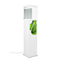Exhibit pedestal case with video screen with illuminated display