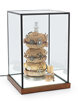 LED Glass Tabletop Display Box with 16.75 inch height