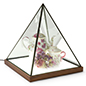 Lighted pyramid glass box with 14.5 inch width
