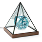 Lighted pyramid glass box with 10.5 inch width
