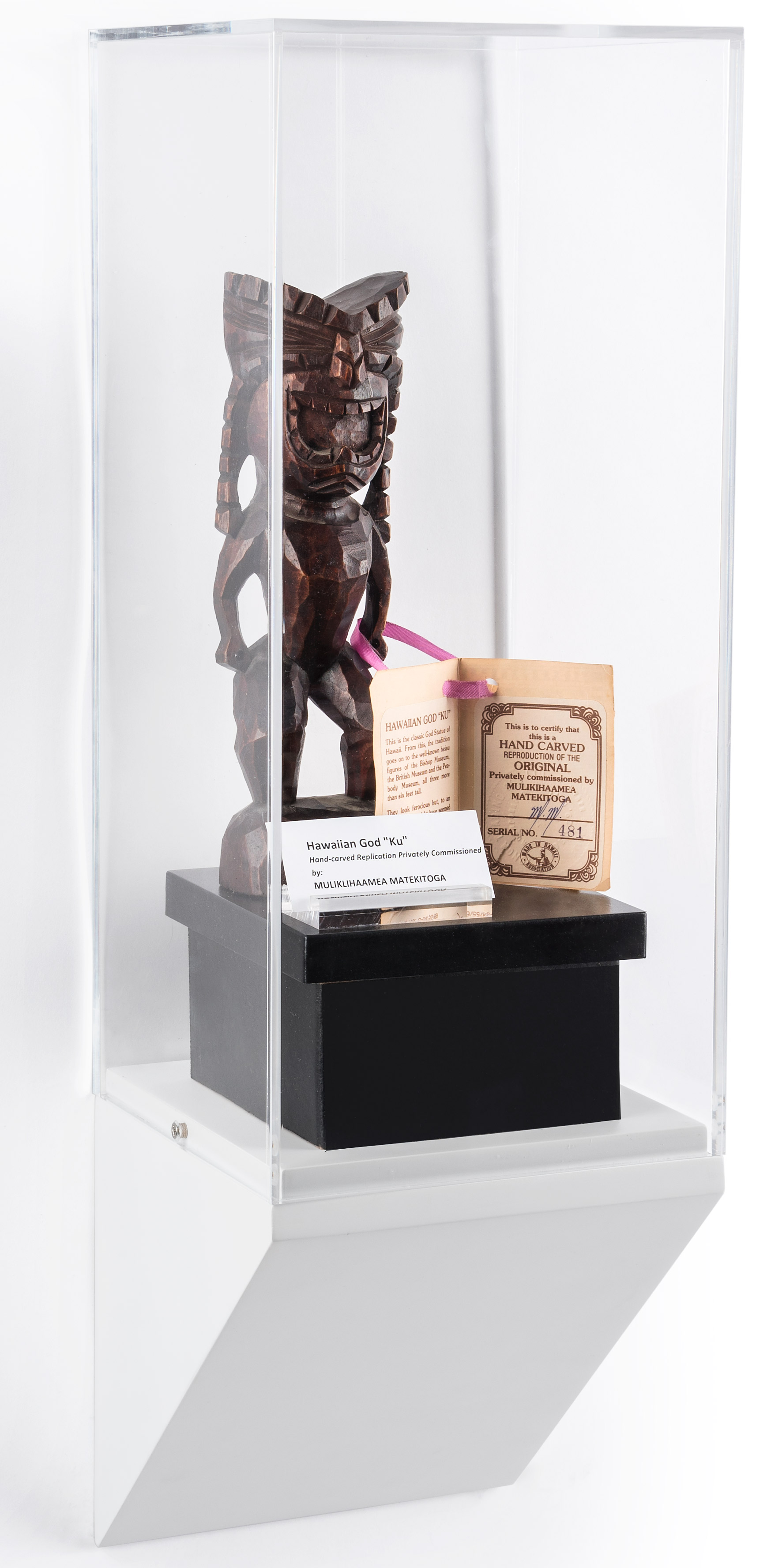 Wedge Bottom Wall Display Pedestal | Black MDF Shelf | Displays2Go