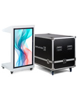 Checkout stand with digital display with a resolution of 1920 by 1080