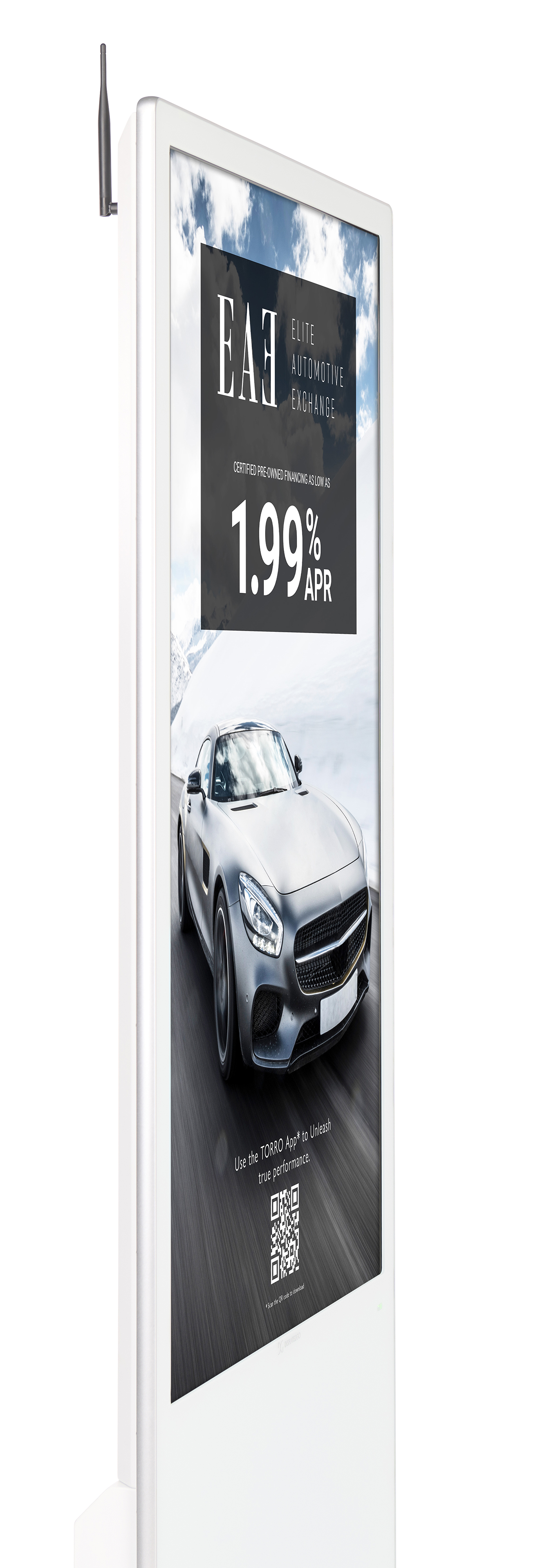 43"-75" Non-Touch Digital Poster Kiosk, Single Sided, Android OS, Caster Wheels - Image 6
