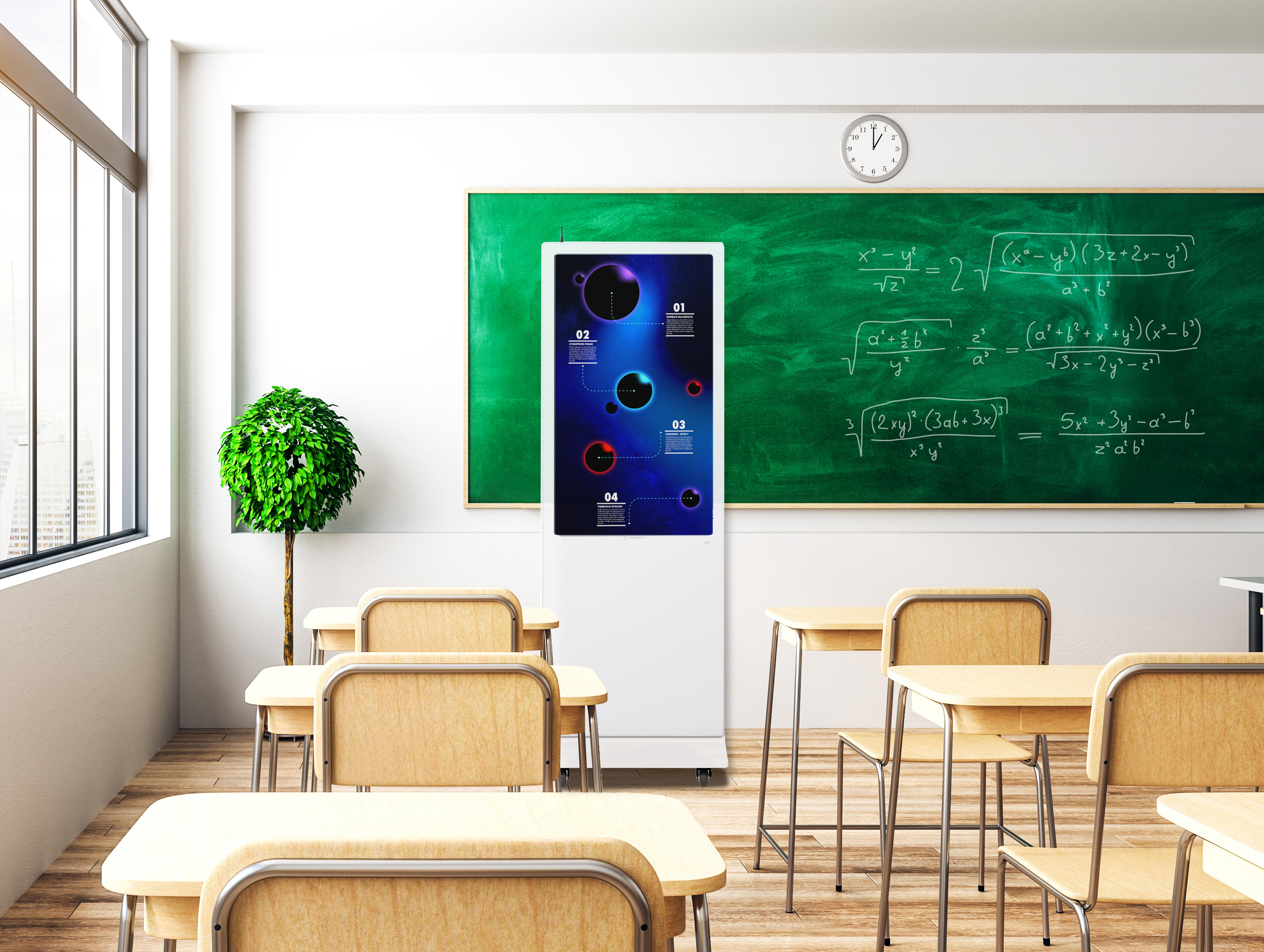 43"-75" Non-Touch Digital Poster Kiosk, Single Sided, Android OS, Caster Wheels - Image 8