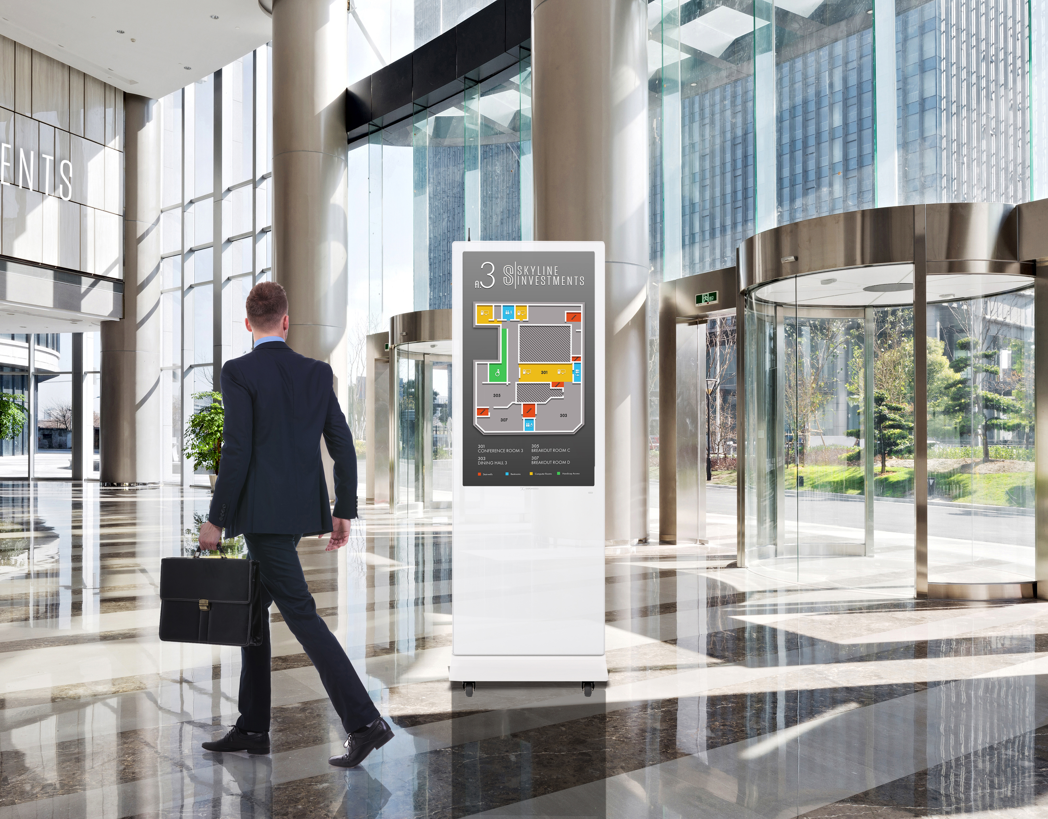 43"-75" Non-Touch Digital Poster Kiosk, Single Sided, Android OS, Caster Wheels - Image 9