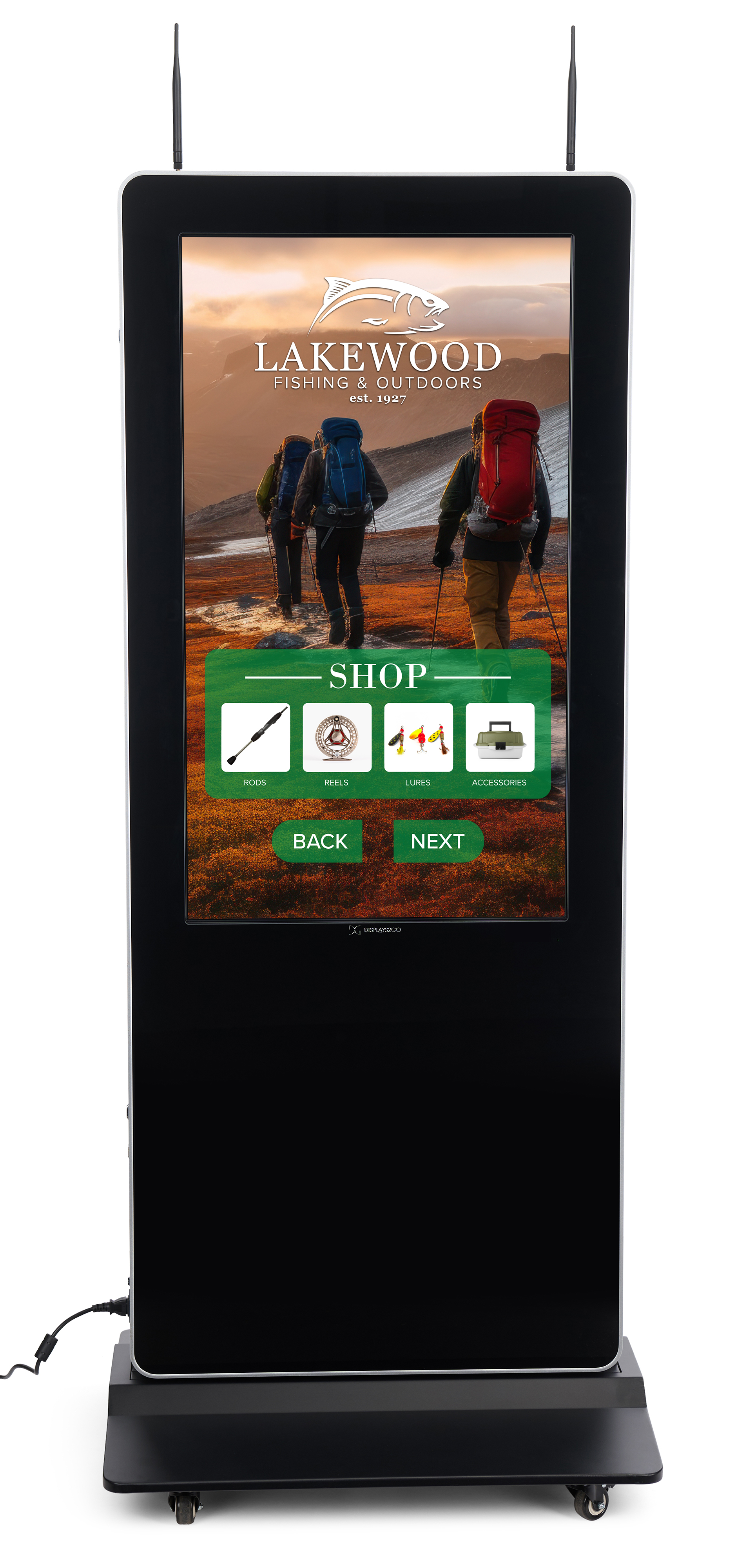 43"-55" 2-Sided Interactive Touch Screen Kiosk, Android Operating System, Wheels - Image 2