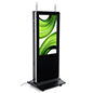 Double-sided digital vertical touchscreen kiosk with two screens