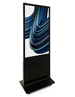 Digital display advertising floor stand with base depth of 19 inches