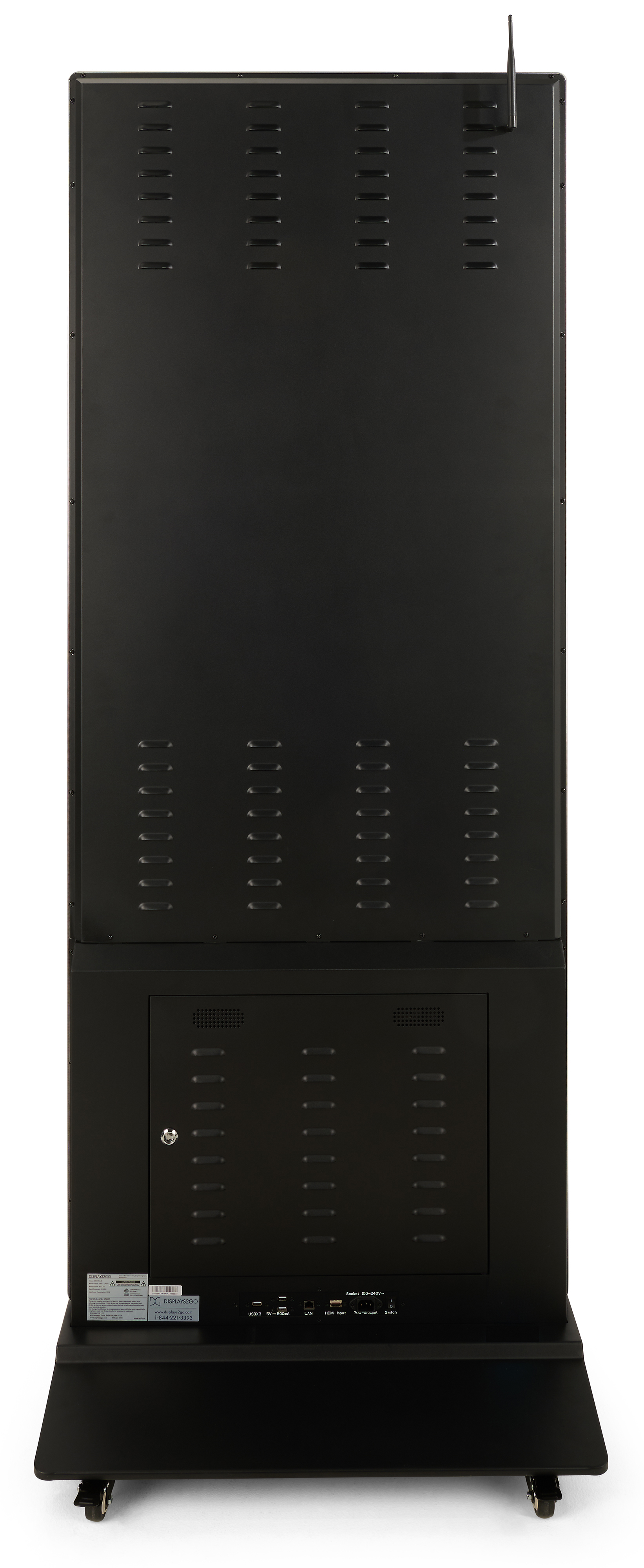 43"-75" Non-Touch Digital Poster Kiosk, Single Sided, Android OS, Caster Wheels - Image 6