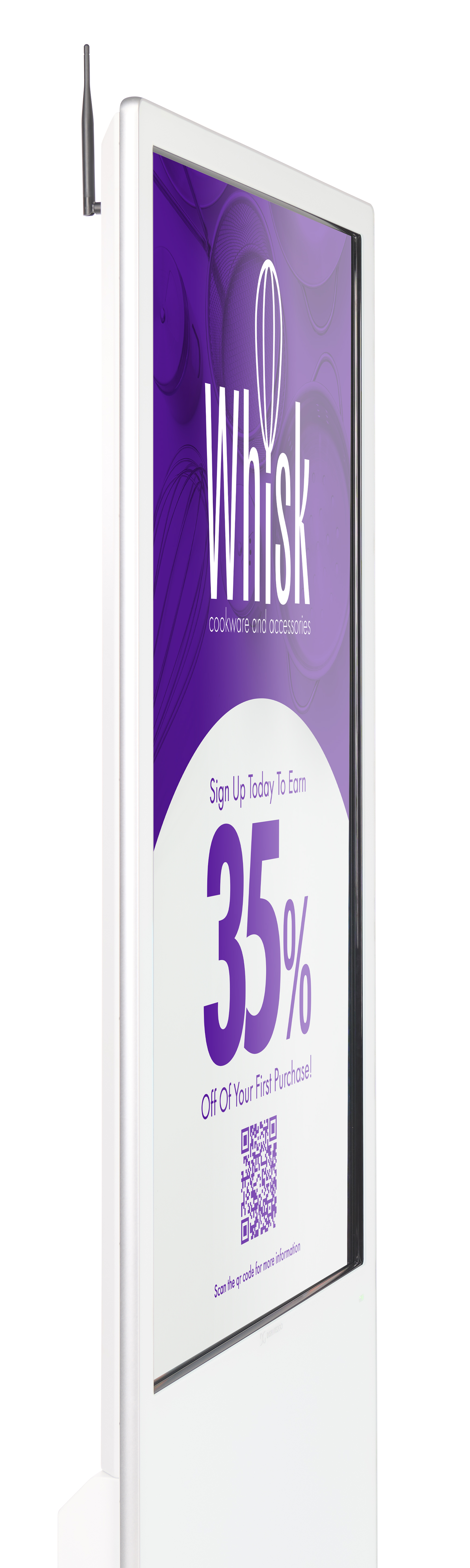 43"-75" Non-Touch Digital Poster Kiosk, Single Sided, Android OS, Caster Wheels - Image 6