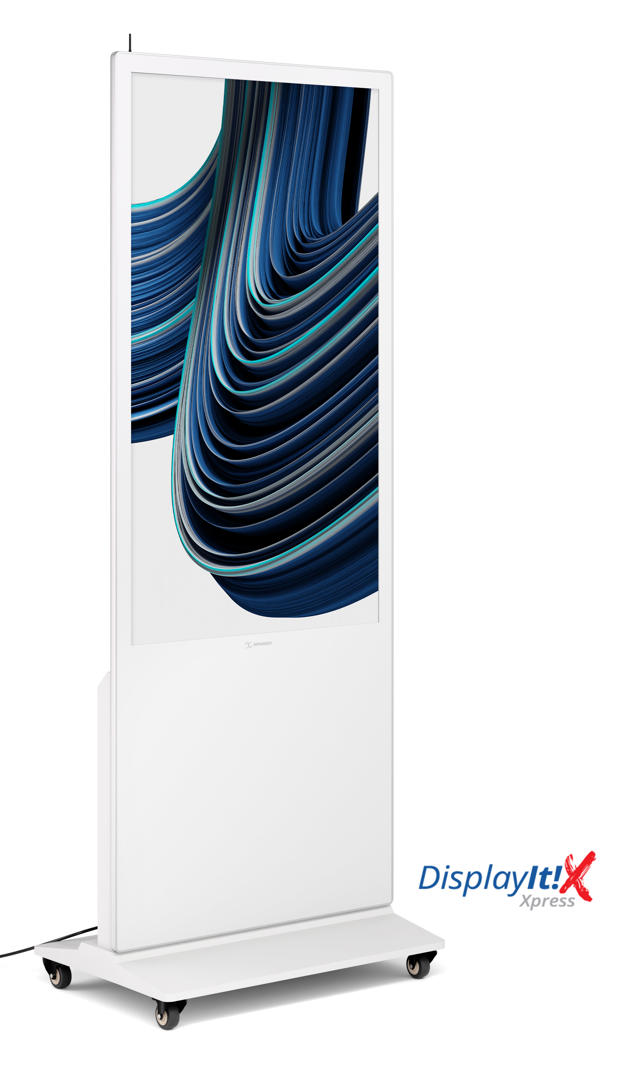 43"-75" Non-Touch Digital Poster Kiosk, Single Sided, Android OS, Caster Wheels - Image 2