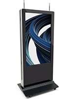 Double-sided digital vertical touchscreen kiosk with 30,000hr panel life
