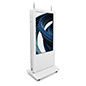 Double-sided digital vertical touchscreen kiosk with two displays