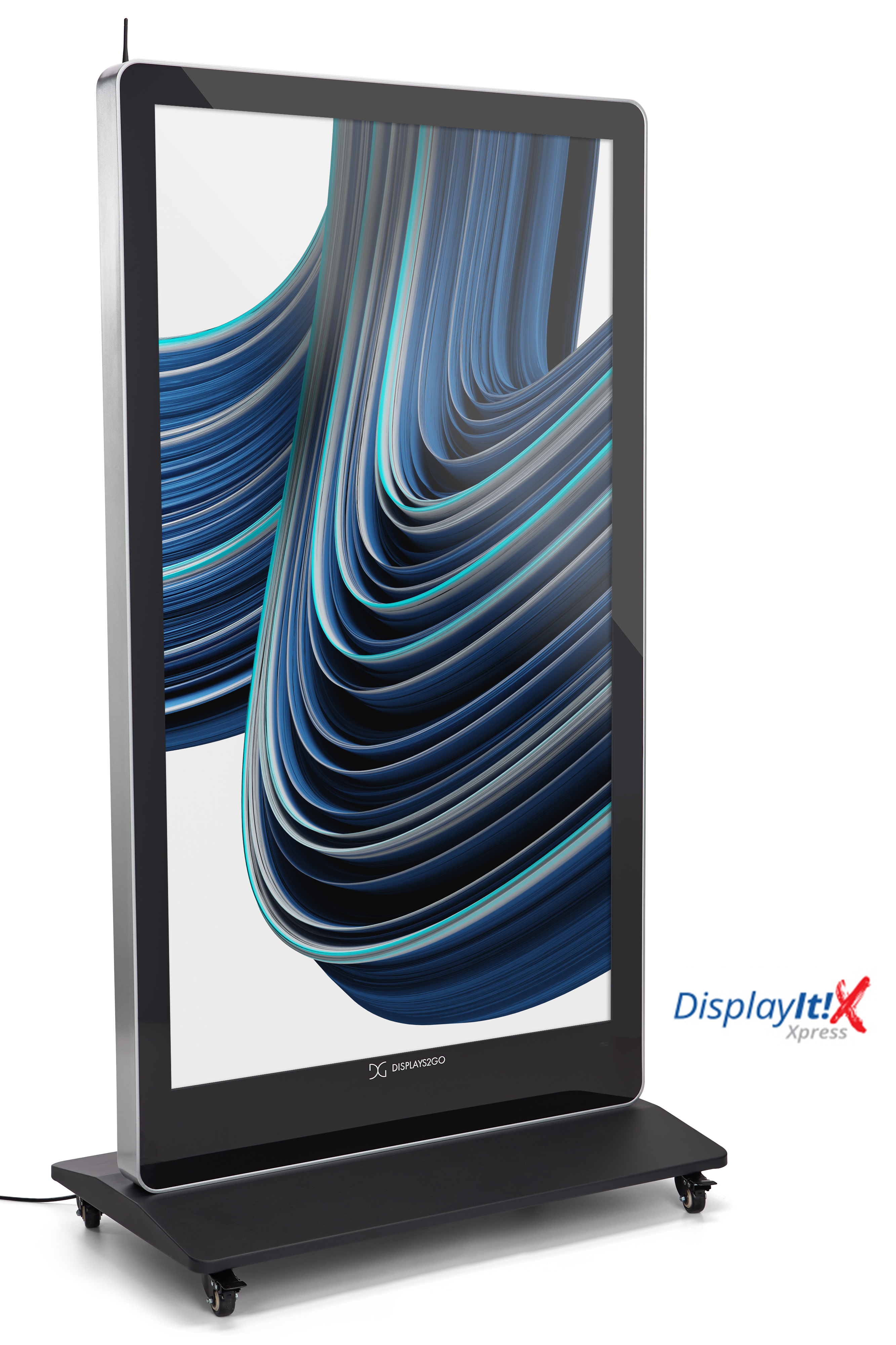 43"-75" Non-Touch Digital Poster Kiosk, Single Sided, Android OS, Caster Wheels - Image 2