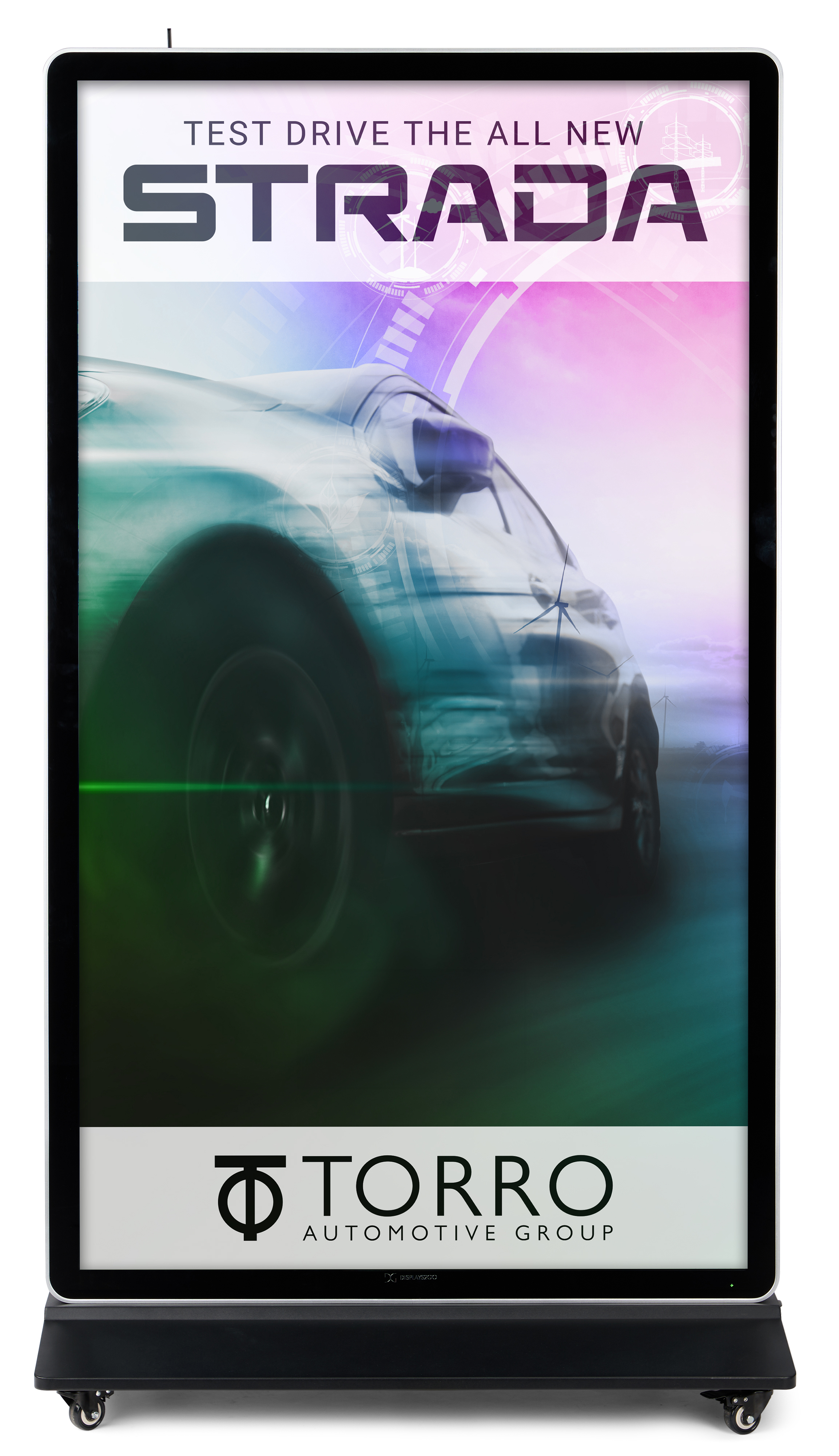 43"-75" Non-Touch Digital Poster Kiosk, Single Sided, Android OS, Caster Wheels - Image 3