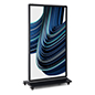Digital display advertising floor stand with easy to use entry level content management software