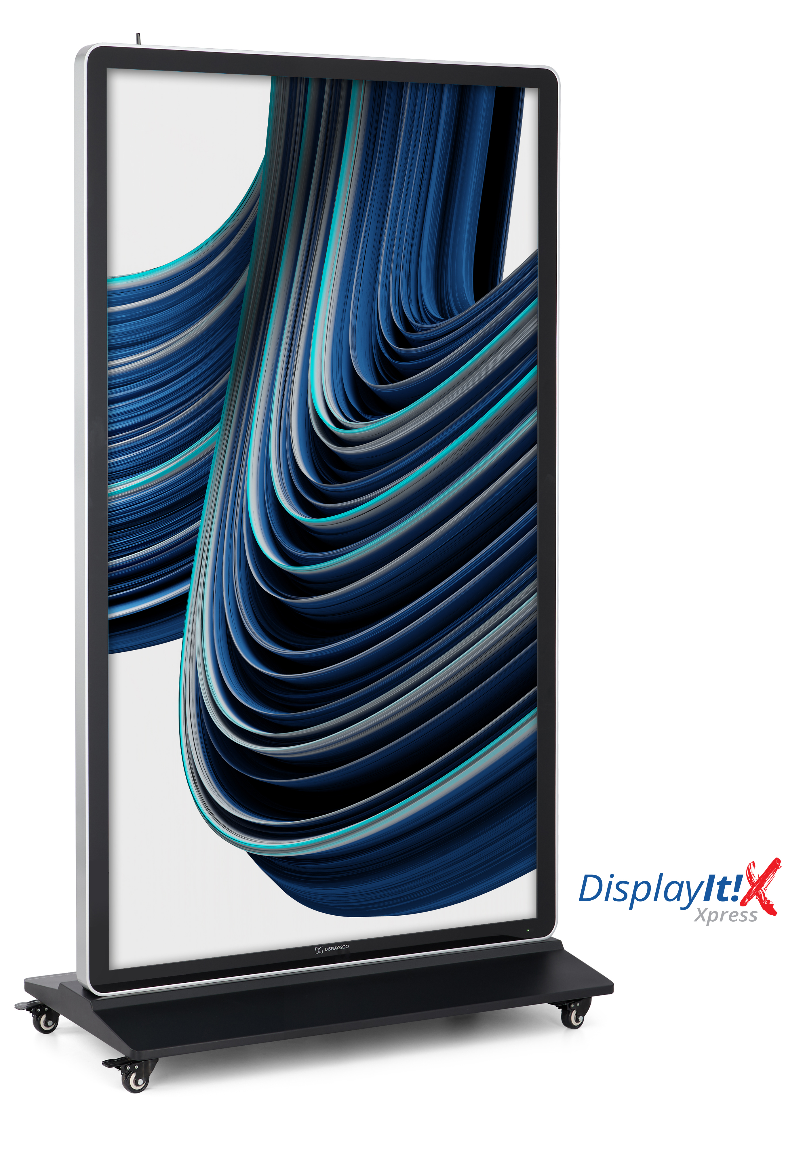 43"-75" Non-Touch Digital Poster Kiosk, Single Sided, Android OS, Caster Wheels - Image 2