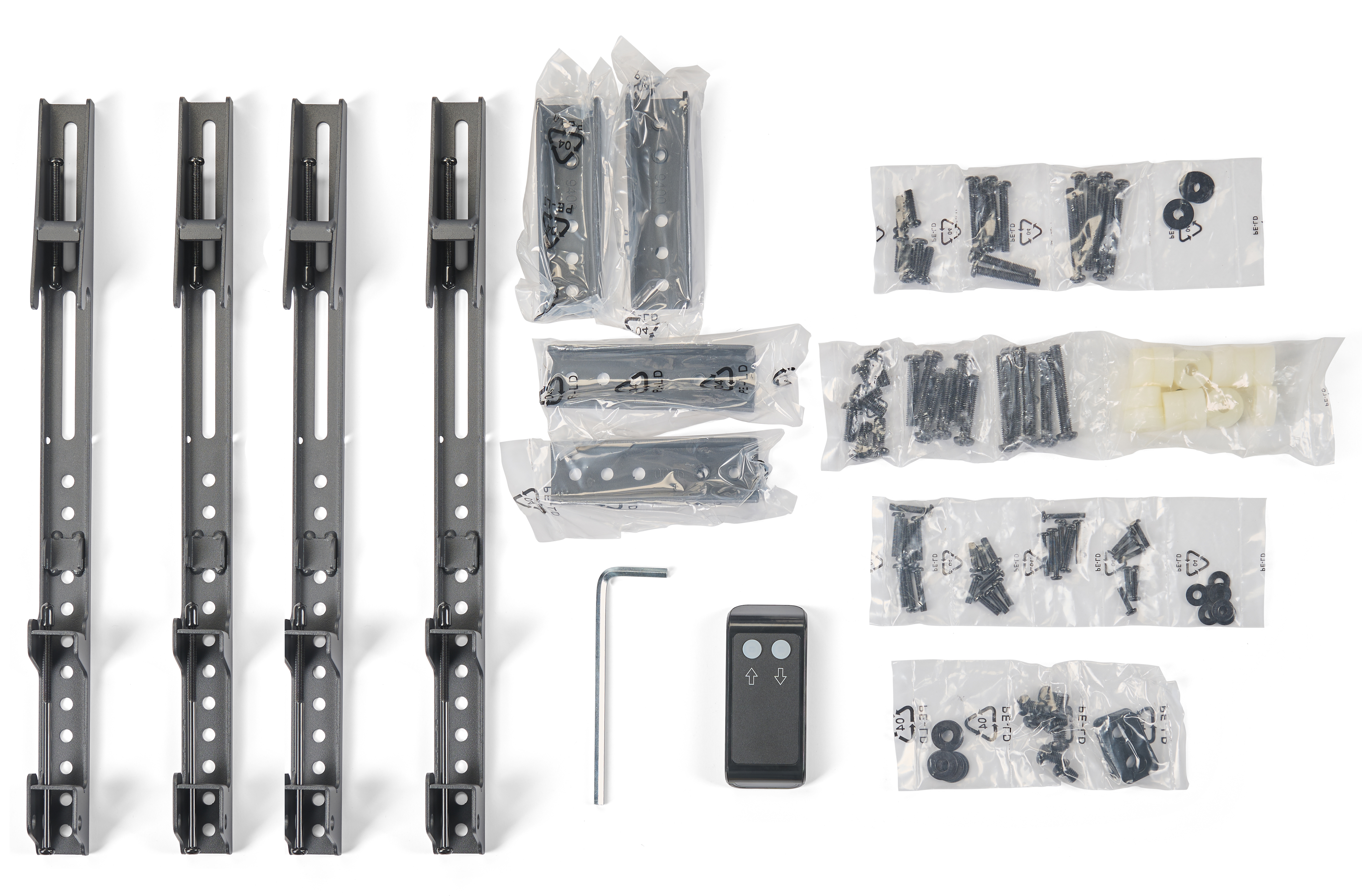 Motorized Dual Monitor Wall Mount, 37-60" Screens, Height Adjustable, Swivel - Black - Image 10