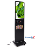 This digital magazine rack with charging station with overall weight of 74 pounds