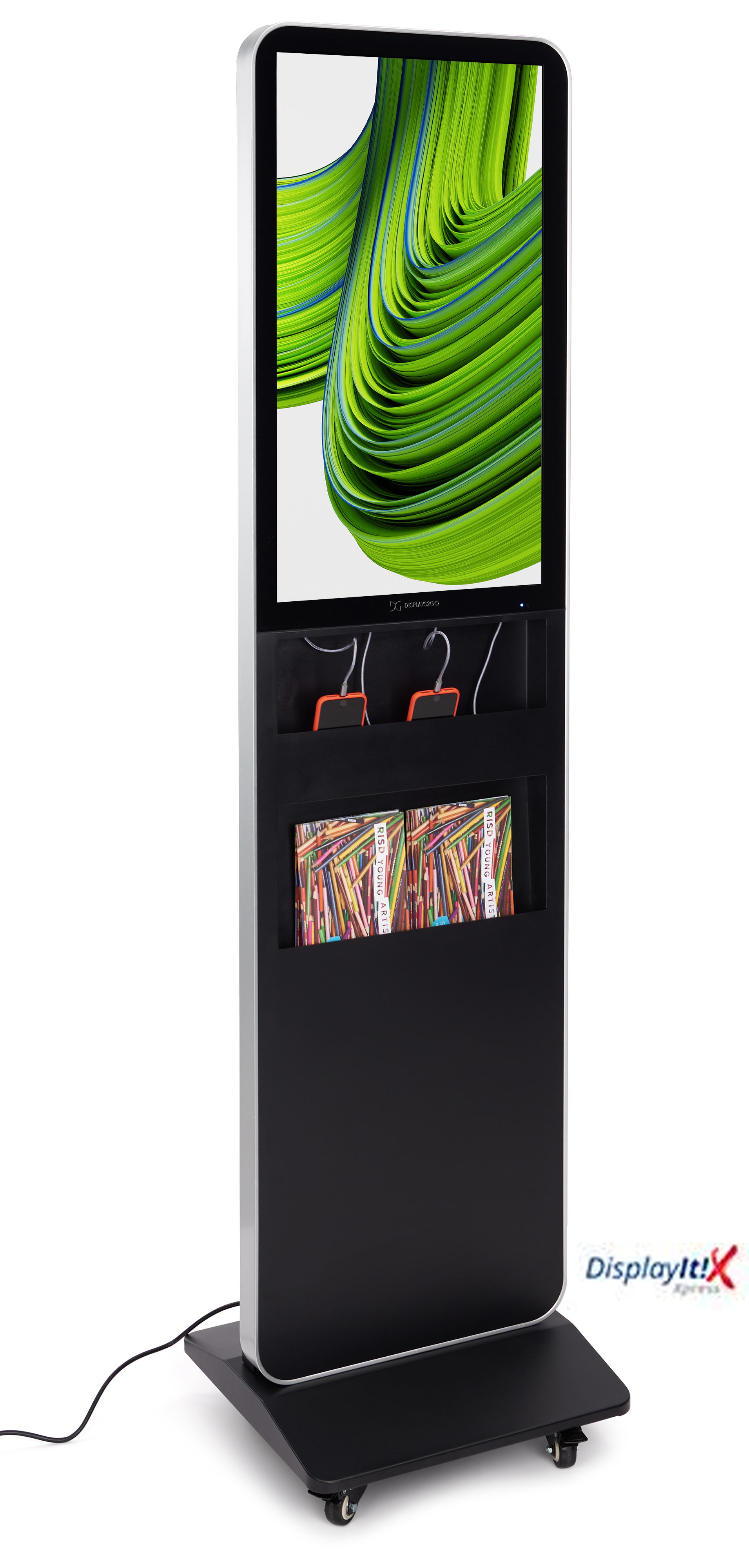 Digital Magazine Rack with Charging Station | 32