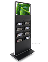 Digital brochure kiosk with built-in speakers