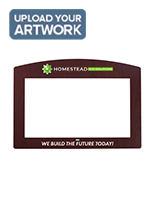 Stick-on faceplate for commercial monitors with custom printing in full color