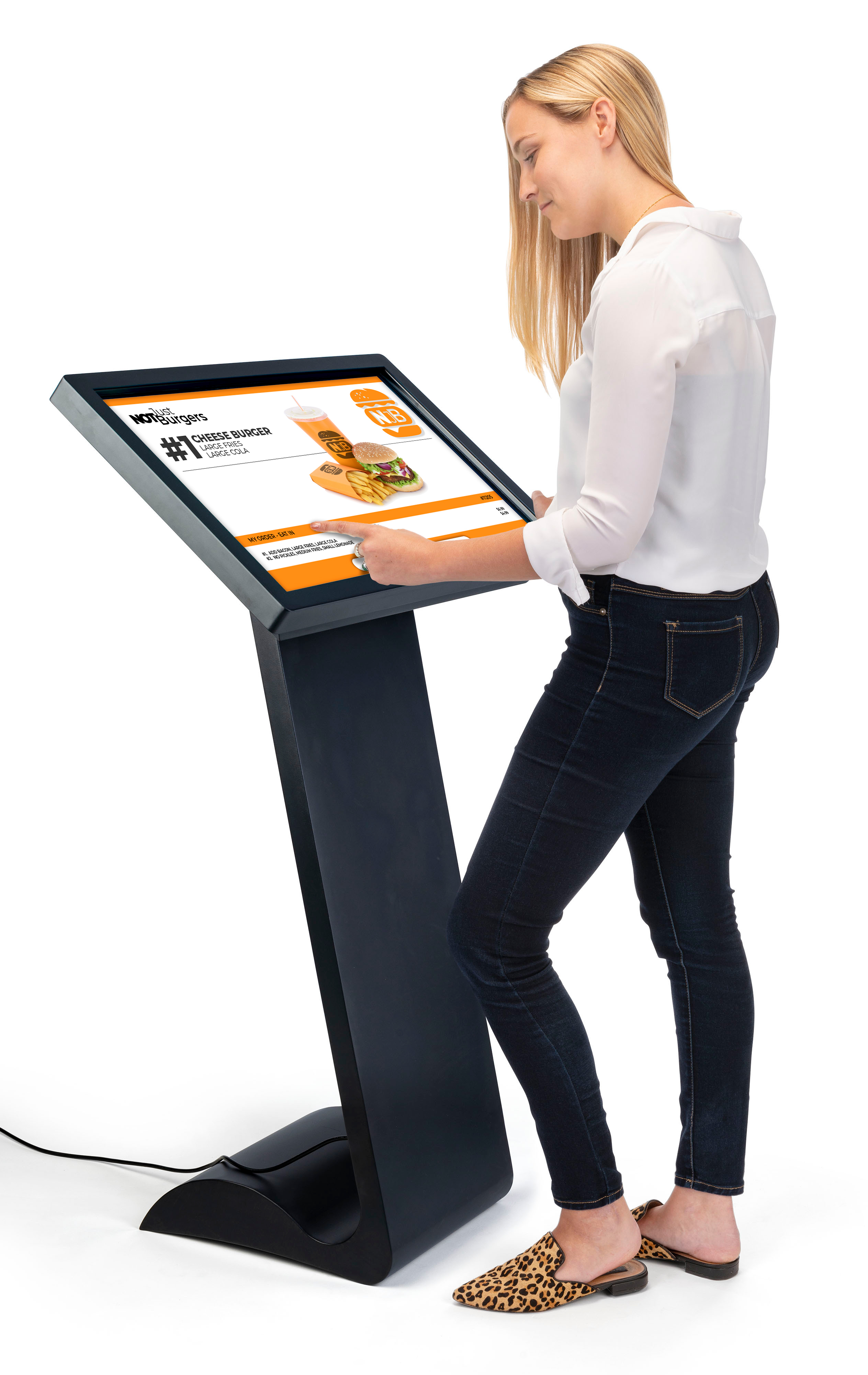 Android-based electronic touchscreen floor display kiosk directory