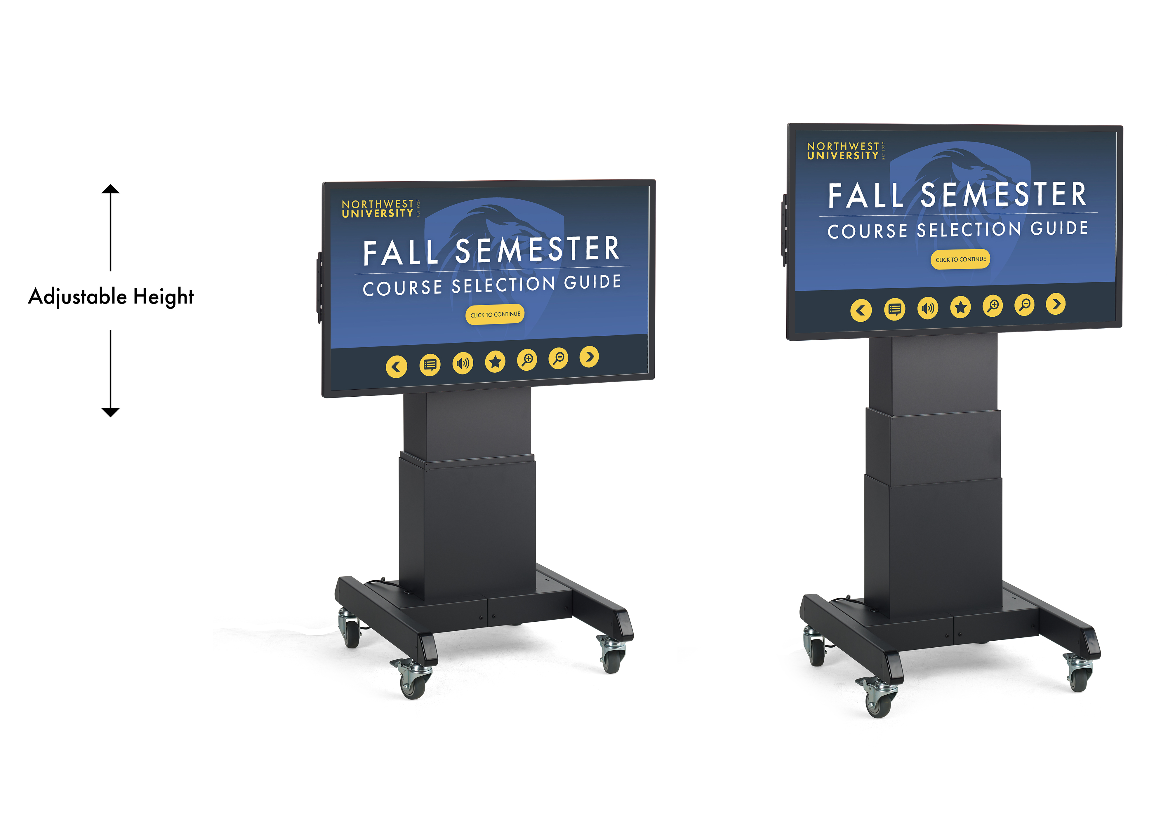 43" or 55" Touch Screen Motorized TV Stand w/ Android OS, Height Adjustable, Wheels - Image 6