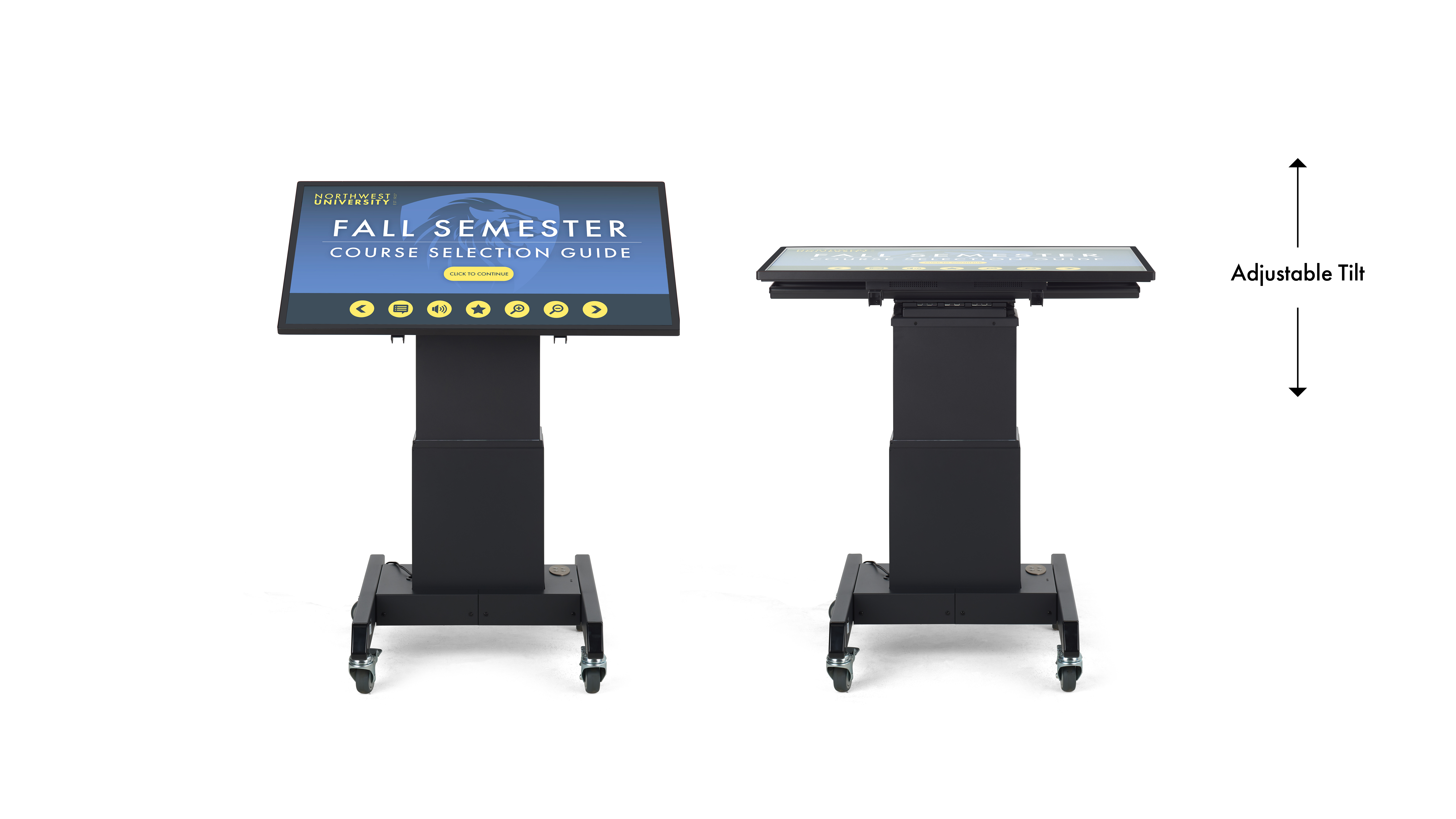 43" or 55" Touch Screen Motorized TV Stand w/ Android OS, Height Adjustable, Wheels - Image 7