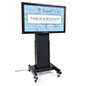 Tilting mobile flat panel stand with black powder-coated base 