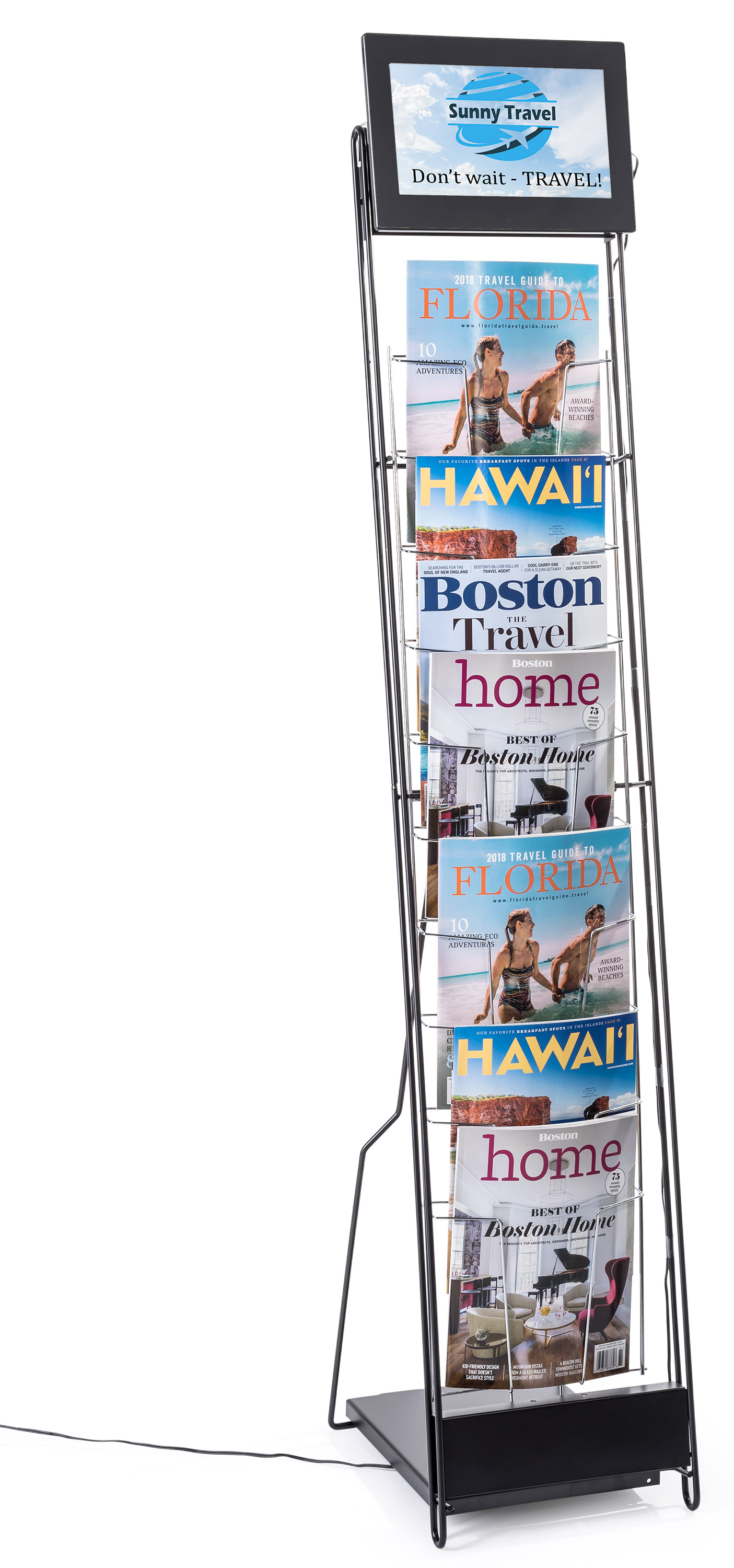 Digital Screen Brochure Stand  Magazine Rack w/ Media Display