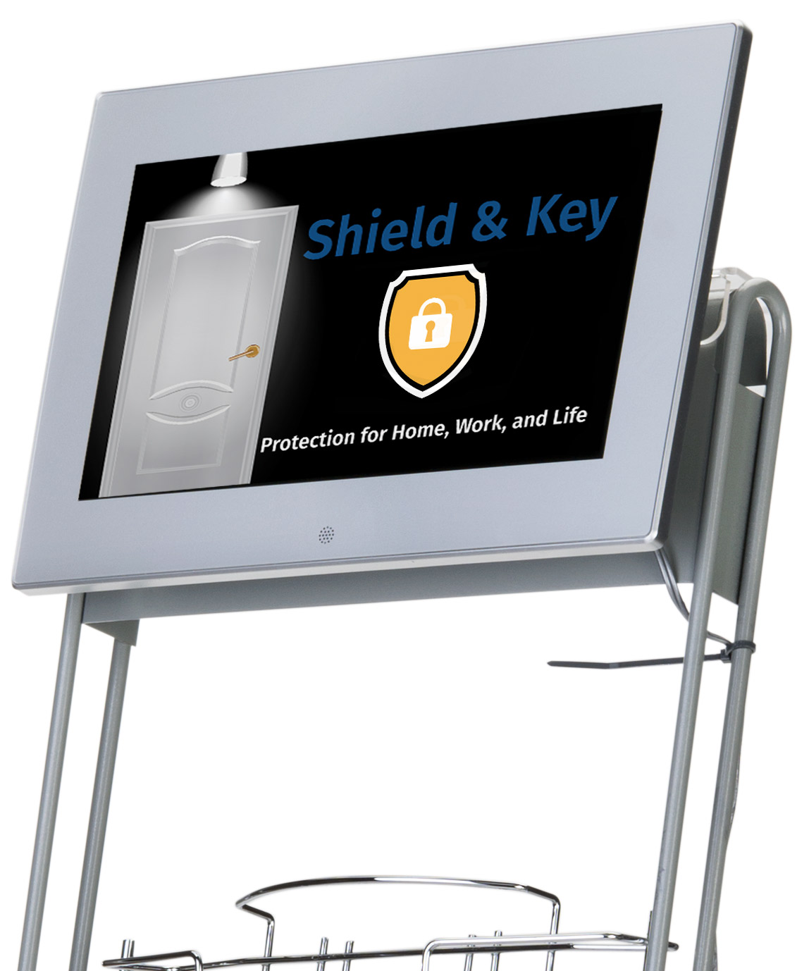 Digital Signage Video Literature Rack | Portable Magazine Rack ...