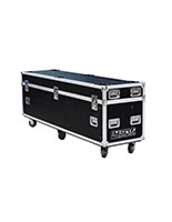 LED poster screen transport case with 6 locks to secure cover in place