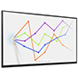 Touch screen whiteboard with an overall width of 67.7 inches and 40.1 inches in height