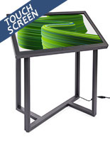 Interactive touch screen kiosk with black powder-coated finish