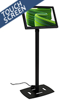 22" height adjustable touch kiosk with floor standing placement style