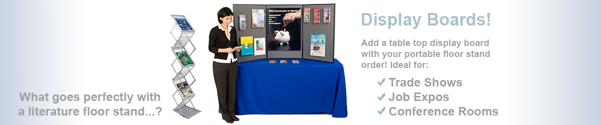 Table top display stands for brochures and other literature