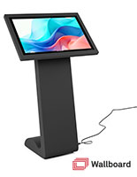 Horizontal touch screen display floor stand boasts a 32" interactive LCD screen