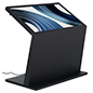 Touch screen interactive kiosk with sleek black colorway