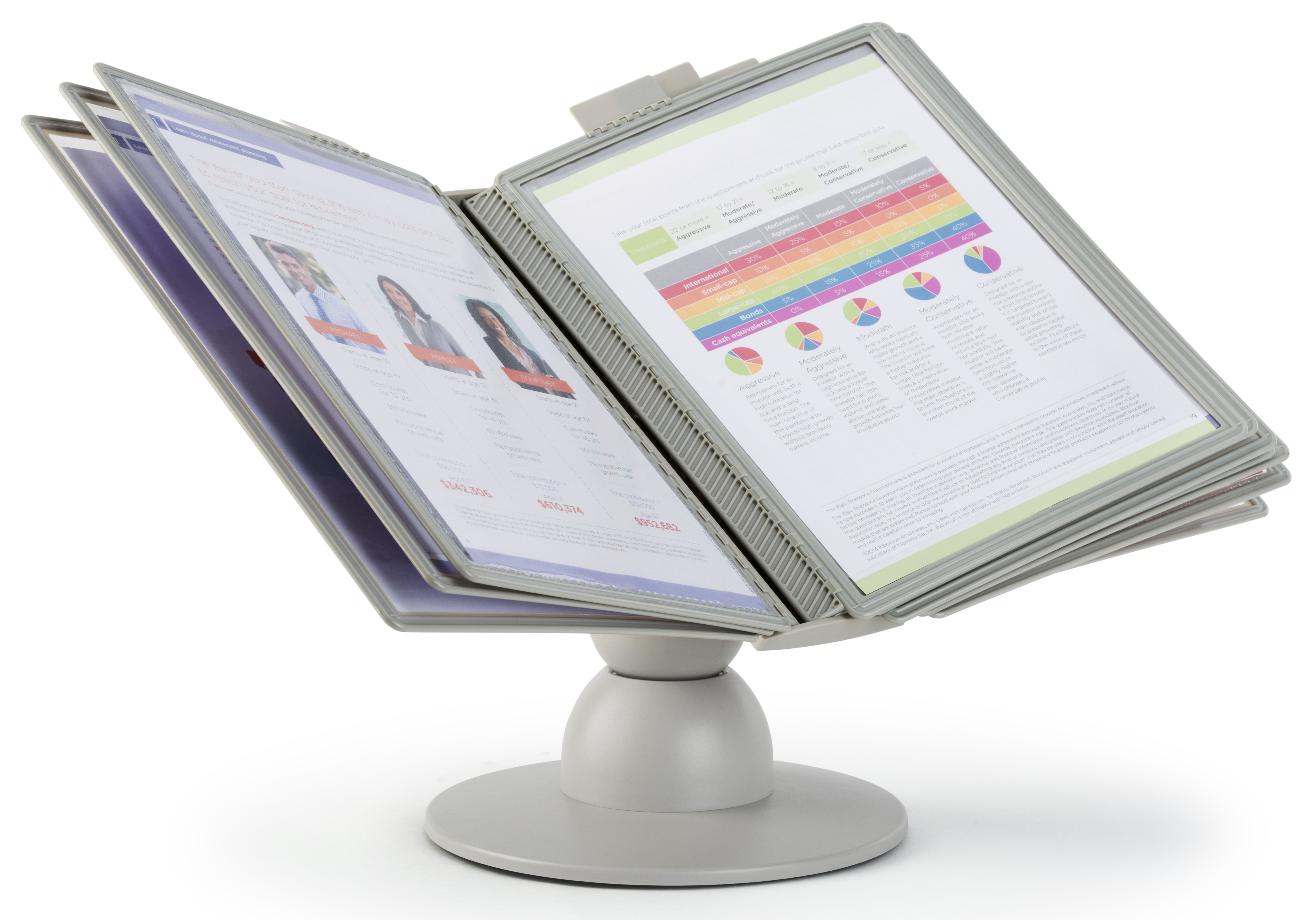 Desktop Reference Rack | 10 Double Sided 8.5” x 11” Panels | Displays2Go