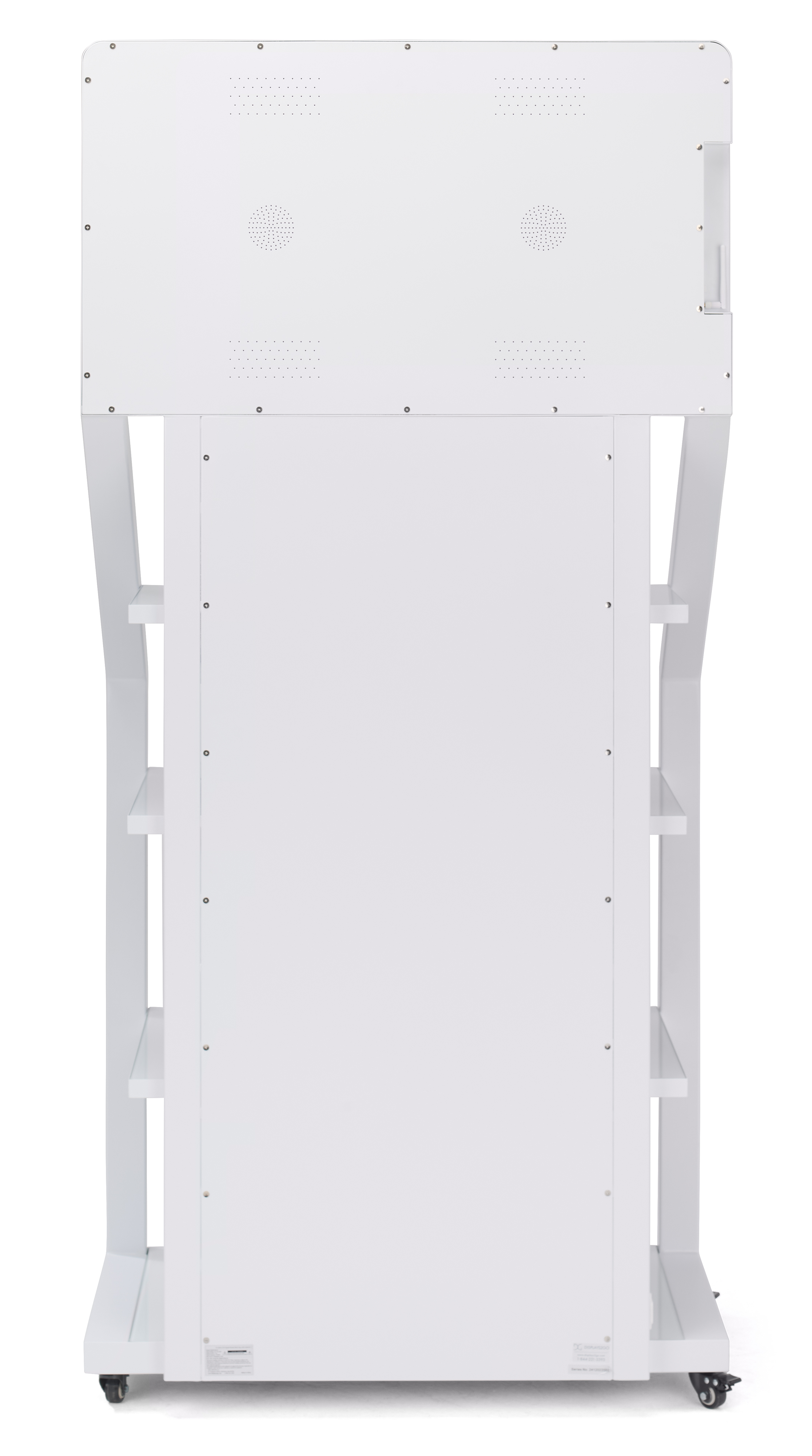 Product Display Shelves w/ 32" LCD Screen, 4 Shelves, Android 11 OS, Wheels - Image 4