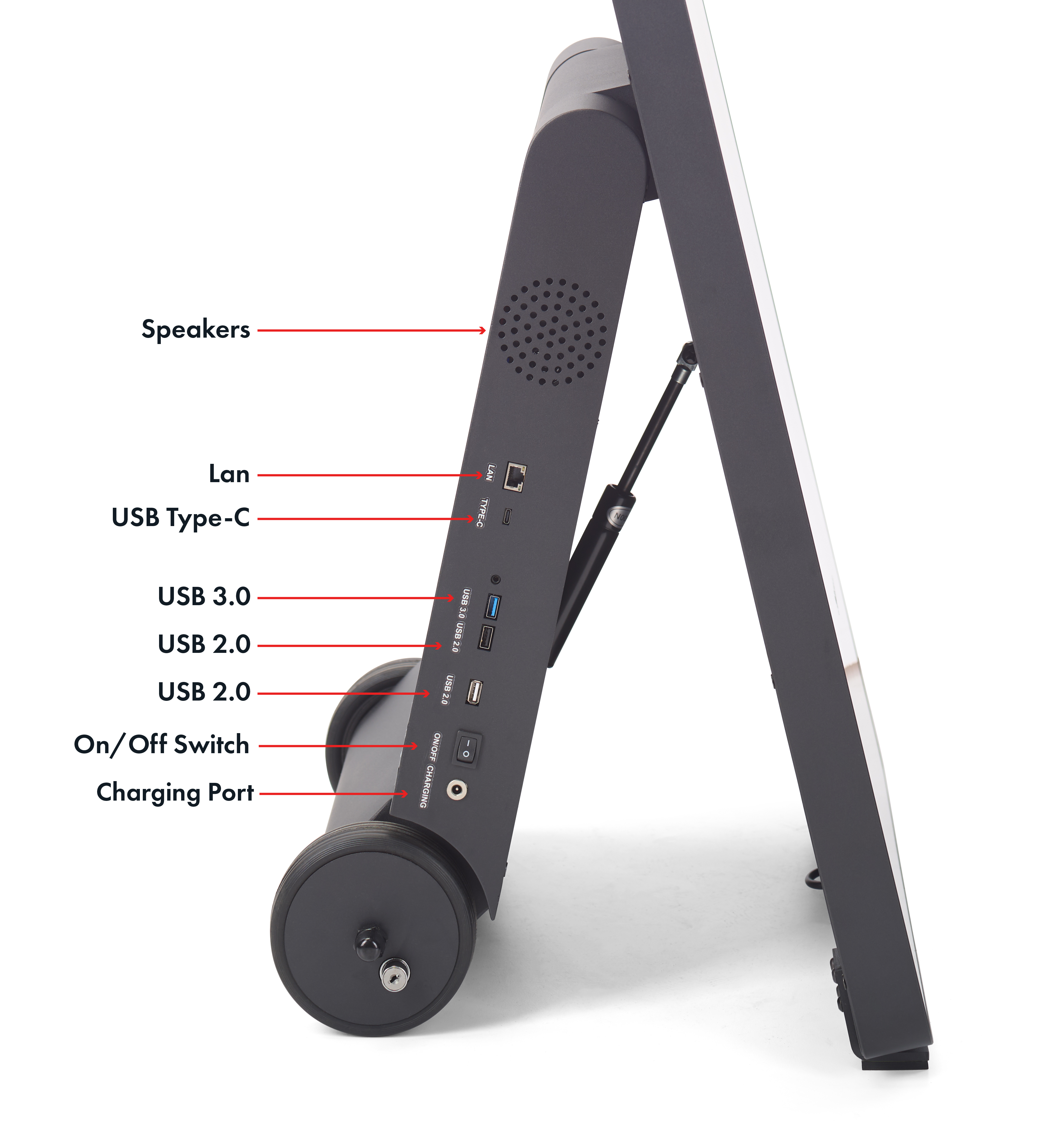 43" Indoor Mobile Digital Signage, Android 11 OS, Wheels, Rechargeable Battery - Image 7
