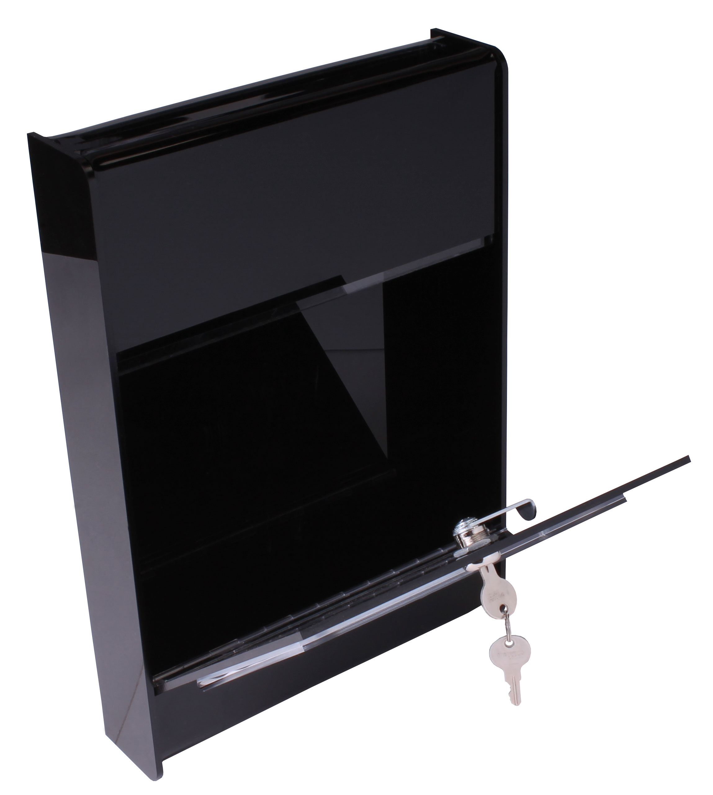 Acrylic Ballot Box for Wall Mount Use, 8.5 x 5.5 Sign Holder, Locking - Black - Image 3