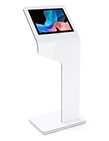 Touch screen interactive kiosk with camera is made of aluminum and steel construction