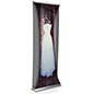 32 inch wide 3d layered parabolic curve retractable banner replacement 