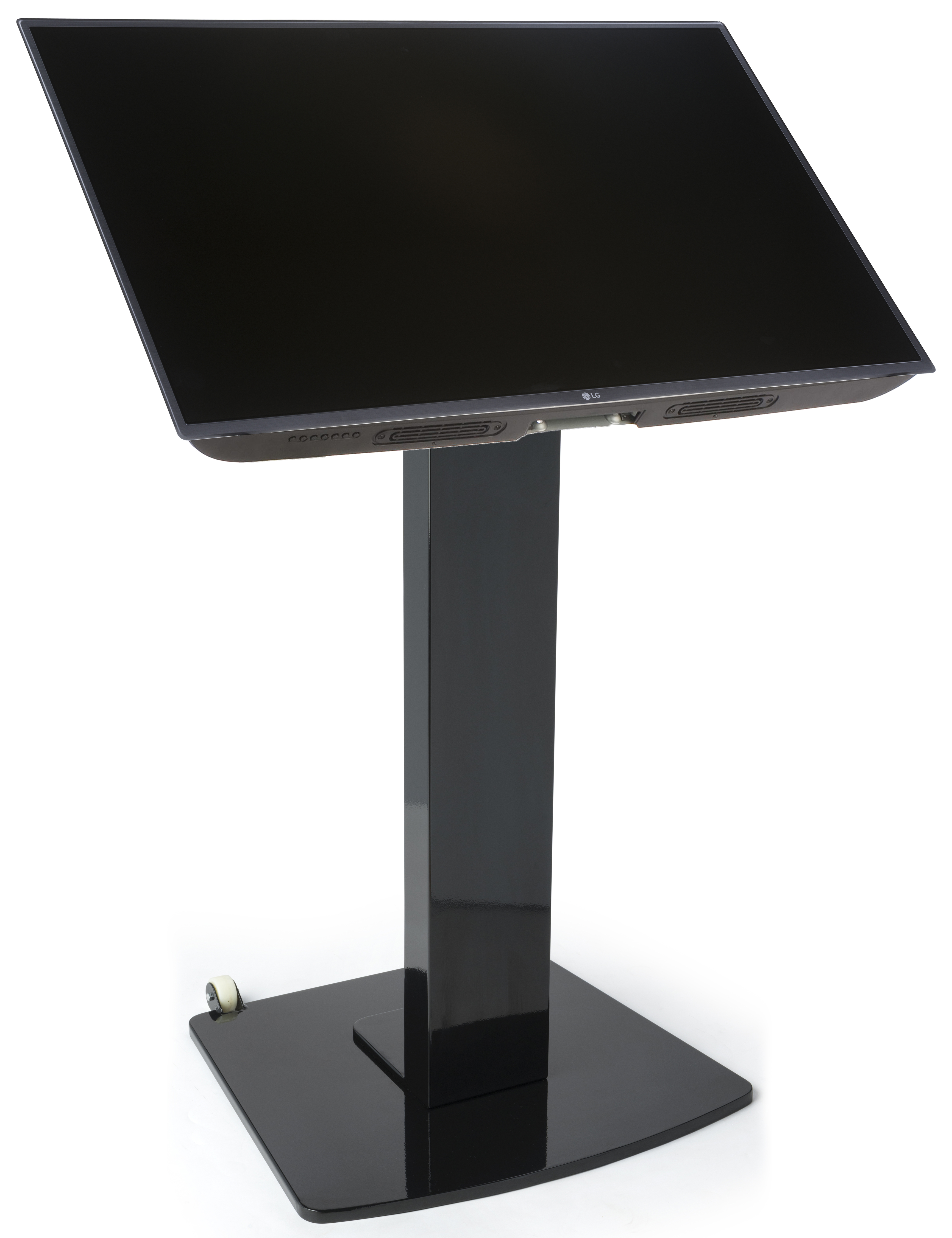 TV Stand for Floor with Power Strip, Fits Monitors 10 - 60-In, Angled Design - Image 2