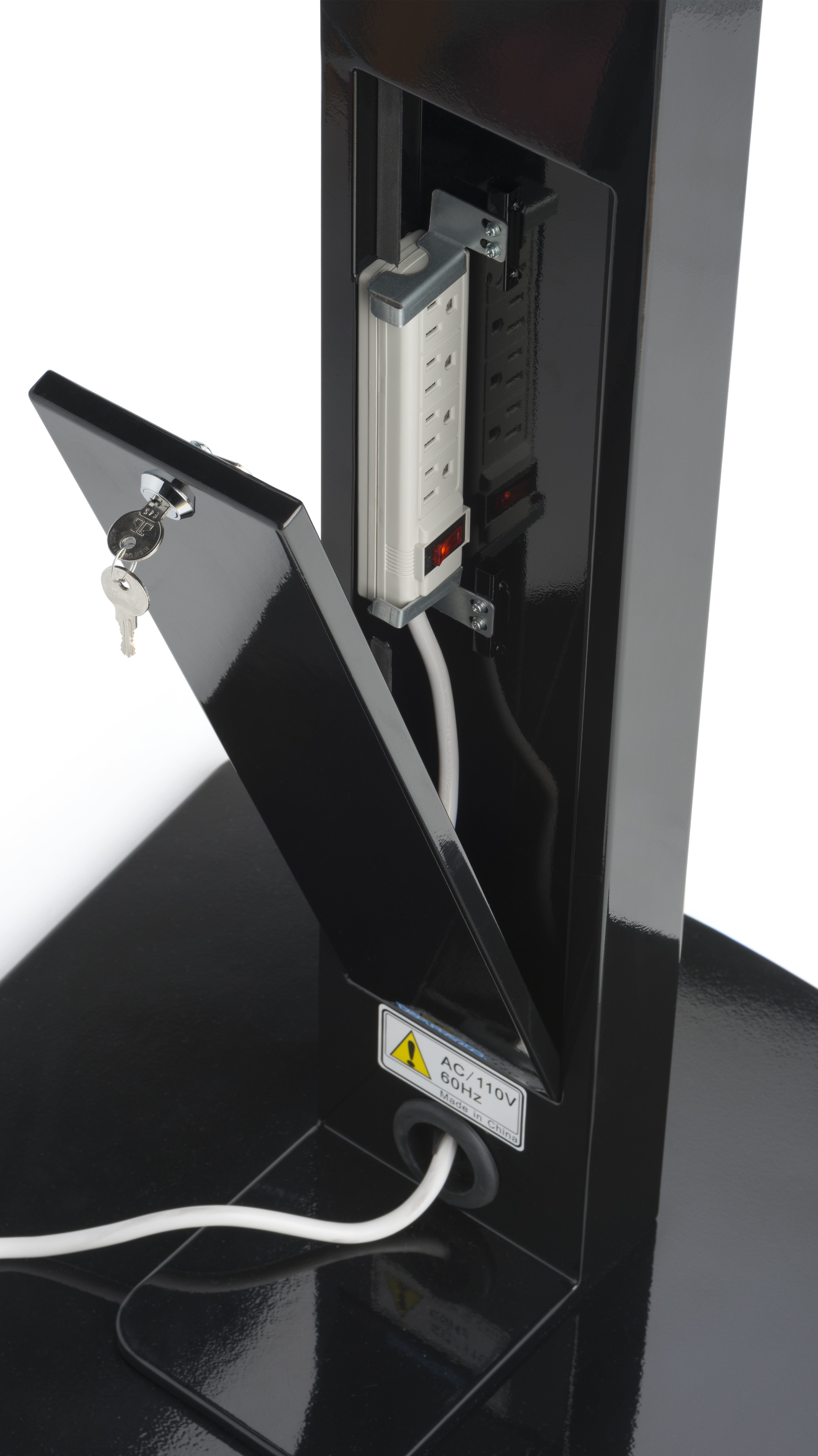 TV Stand for Floor with Power Strip, Fits Monitors 10 - 60-In, Angled Design - Image 8